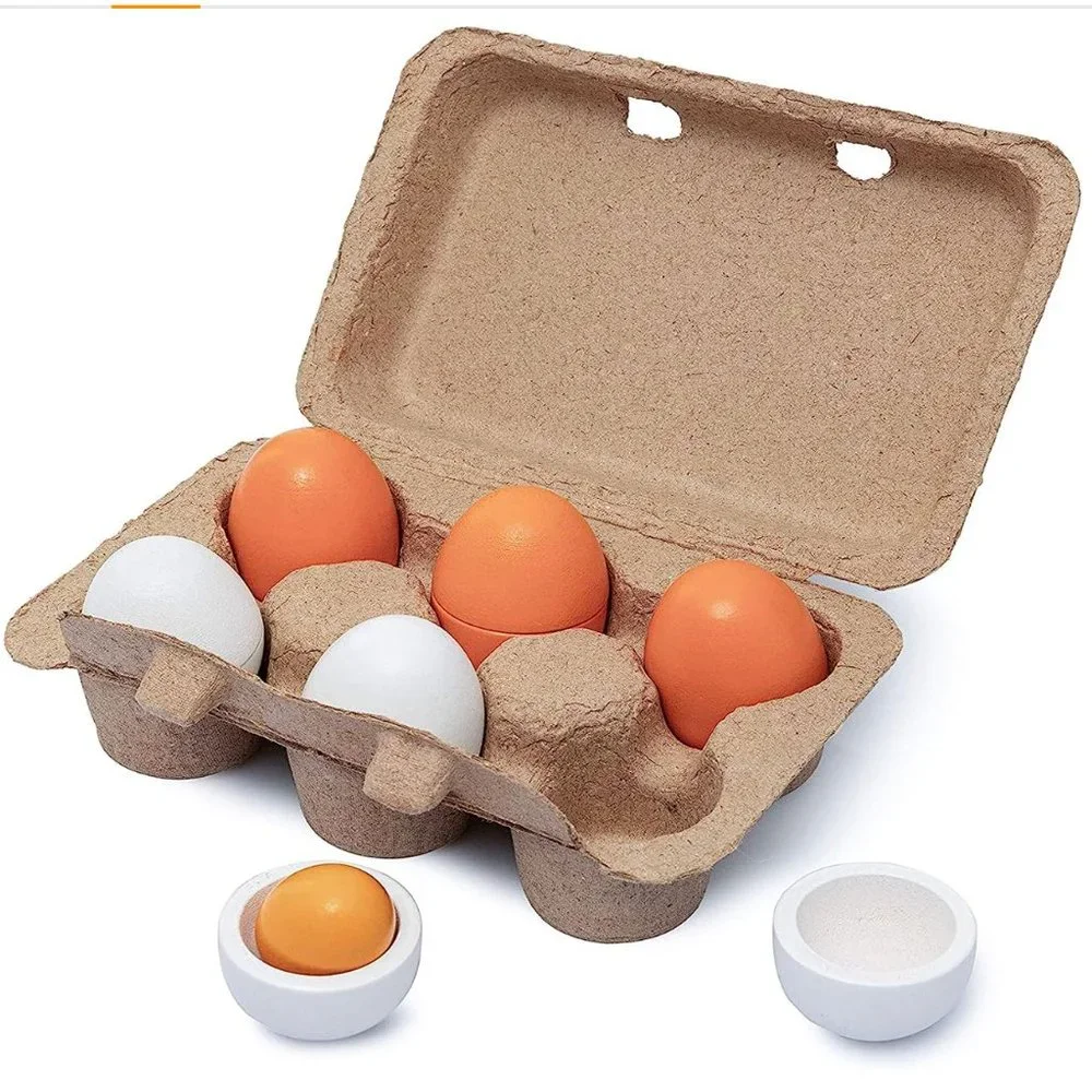 6PCS Wooden Egg Toy for Kids